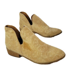 MI.IM Ankle Booties Blonde Hair Round Toe